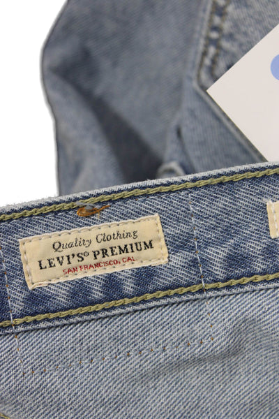 Levis Womens Cropped Ankle High Rise Light Blue Cotton Jeans Size 23