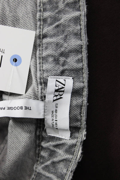 Zara Women Gray High Rise Wide Leg Jeans Size 8