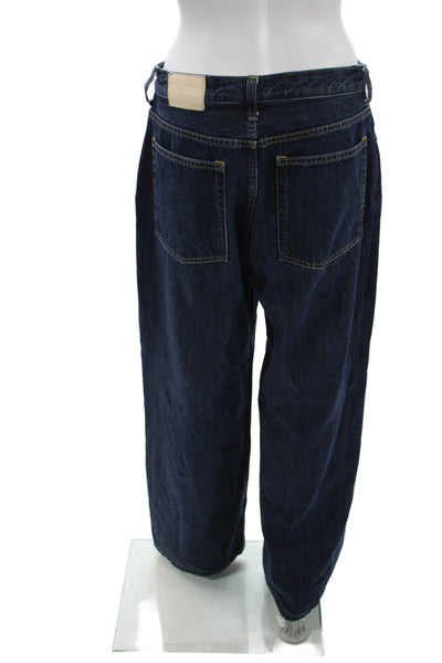 Everlane Mens Wide Leg Jeans Dark Blue High Rise 31 Inseam Size 30