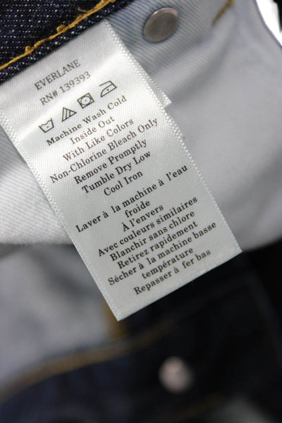 Everlane Mens Wide Leg Jeans Dark Blue High Rise 31 Inseam Size 30