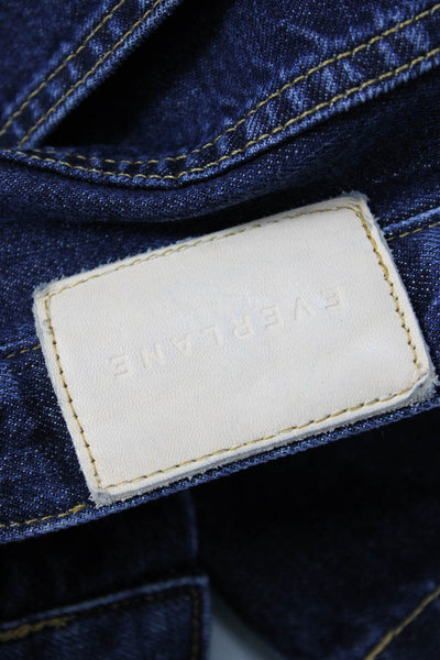 Everlane Mens Wide Leg Jeans Dark Blue High Rise 31 Inseam Size 30