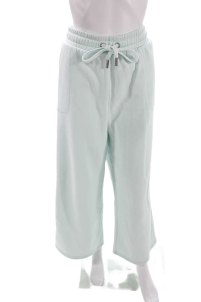 Savage x Fenty Women Cropped Sweatpants Light Blue Drawstring Size 14
