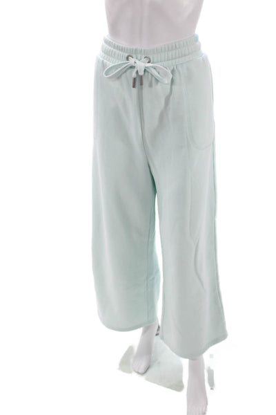 Savage x Fenty Women Cropped Sweatpants Light Blue Drawstring Size 14