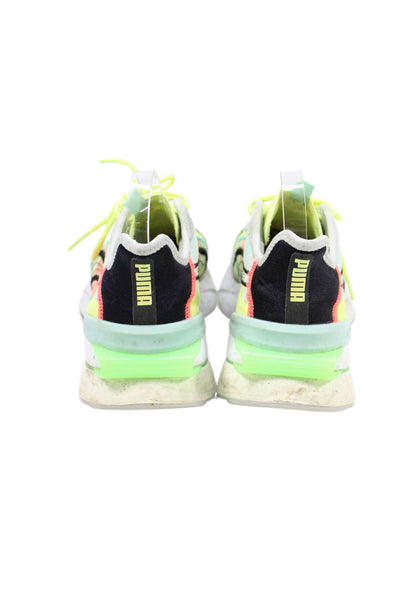 Puma Mens Lace Up Colorblock Logo Trainers Sneakers Gray Yellow Size 10.5