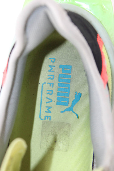Puma Mens Lace Up Colorblock Logo Trainers Sneakers Gray Yellow Size 10.5