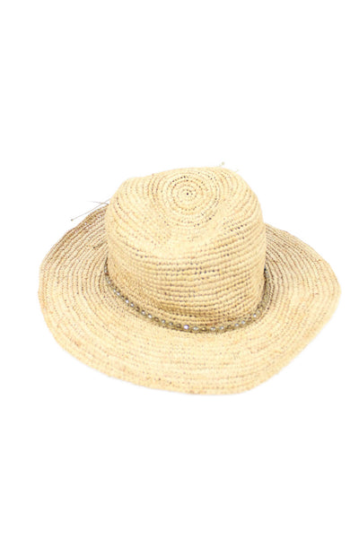 Wallaroo Hat Company Womens Beaded Strand Raffia Hat Beige One Size