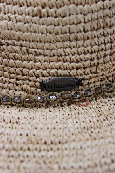 Wallaroo Hat Company Womens Beaded Strand Raffia Hat Beige One Size