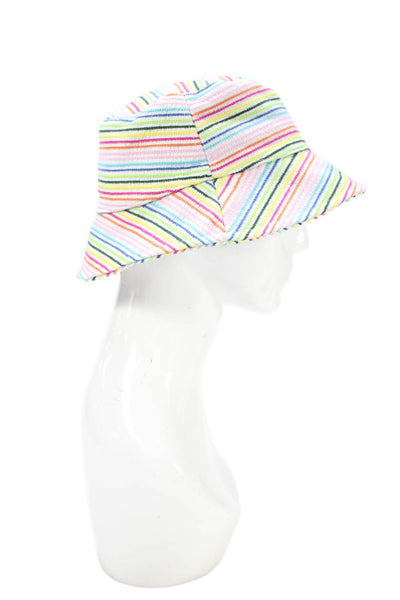 Lele Sadoughi x Solid & Striped Womens Striped Bucket Hat White Multi OS
