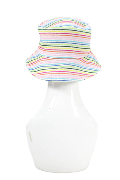 Lele Sadoughi x Solid & Striped Womens Striped Bucket Hat White Multi OS