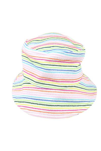 Lele Sadoughi x Solid & Striped Womens Striped Bucket Hat White Multi OS