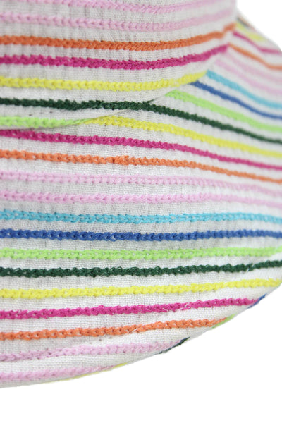 Lele Sadoughi x Solid & Striped Womens Striped Bucket Hat White Multi OS