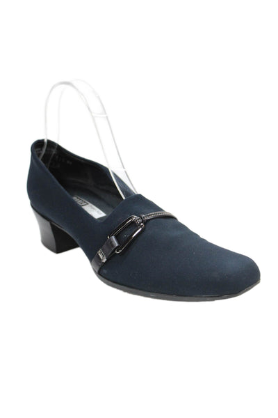 Munro Women's Square Toe Block Heel Pumps Shoes Navy Blue Size 9
