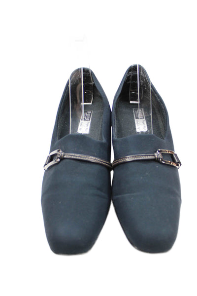 Munro Women's Square Toe Block Heel Pumps Shoes Navy Blue Size 9