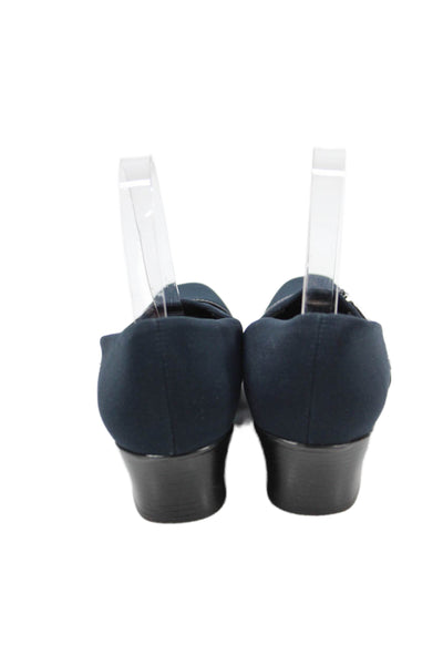 Munro Women's Square Toe Block Heel Pumps Shoes Navy Blue Size 9