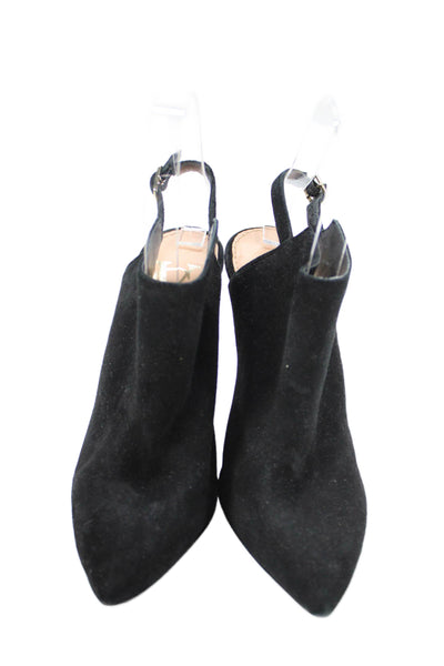 Vince Camuto Signature Womens Suede Pointed Toe Booties Shoes Black Size 6M