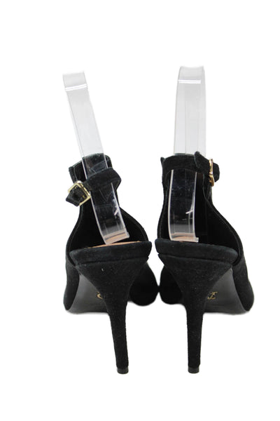Vince Camuto Signature Womens Suede Pointed Toe Booties Shoes Black Size 6M