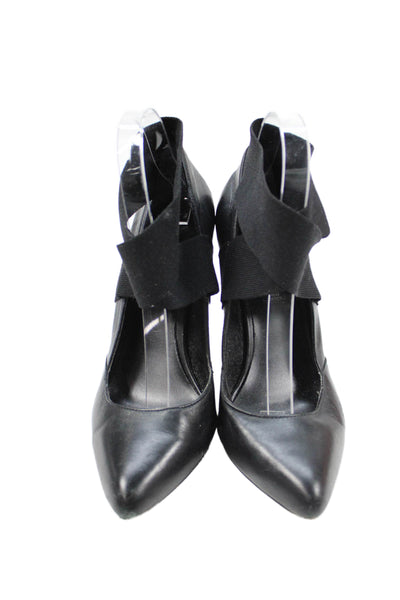 STEVEN BY STEVE MADDEN Womens Leather Ankle Strap Heels Shoes Black Size 8.5M