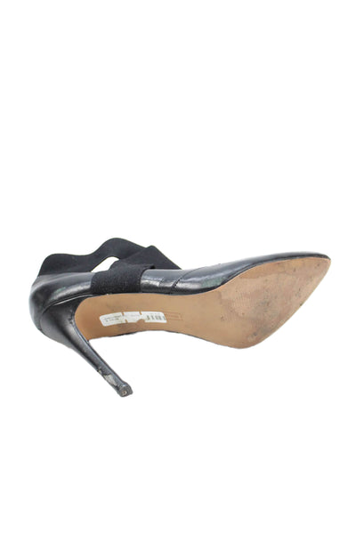 STEVEN BY STEVE MADDEN Womens Leather Ankle Strap Heels Shoes Black Size 8.5M