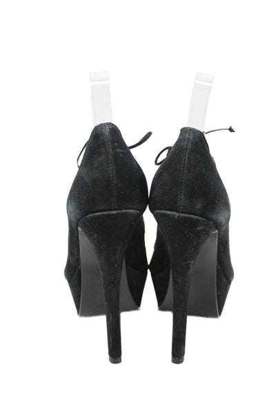 STEVEN BY STEVE MADDEN Womens Suede Strappy Platform Heels Shoes Black Size 8.5M