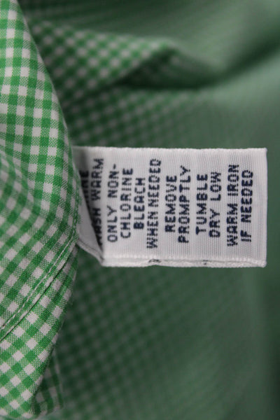 Ralph Lauren Mens Cotton Mini Plaid Print Button Down Shirt Green Size M