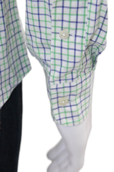Ralph Lauren Mens Cotton Geometric Print Button Down Shirt Green Size L