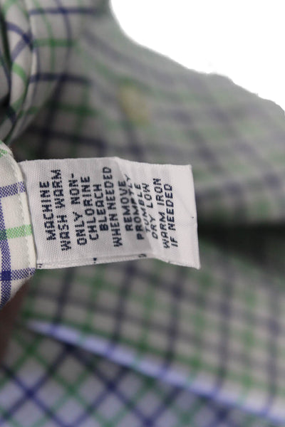 Ralph Lauren Mens Cotton Geometric Print Button Down Shirt Green Size L