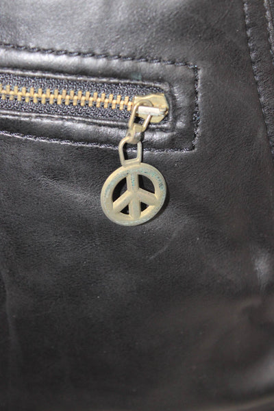 Moschino Womens Black Designer Pants Button Closure Size 8