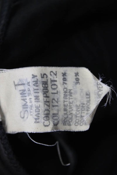 Moschino Womens Black Designer Pants Button Closure Size 8