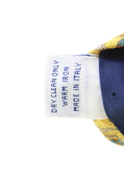 Givenchy Mens Silk Carousel Horse Motif Classic Length Tie Yellow
