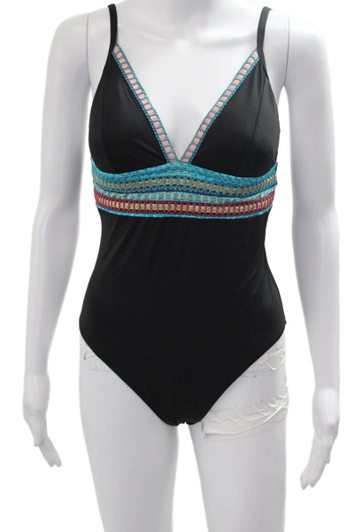 La Blanca Womens One Piece Swimsuit Black Size 6