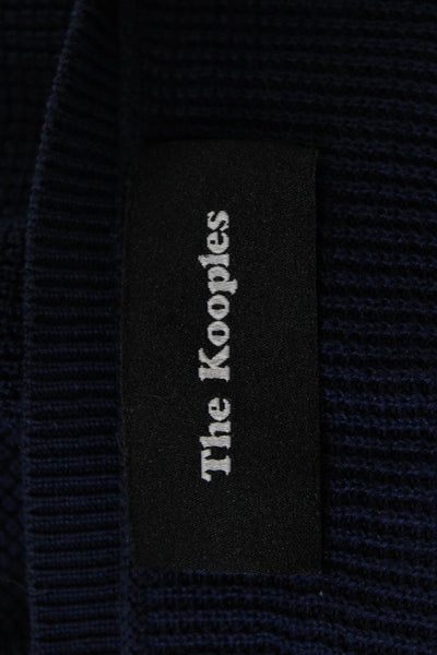 The Kooples Unisex Pullover Sweater Dark Blue Crew Neck Button Size L