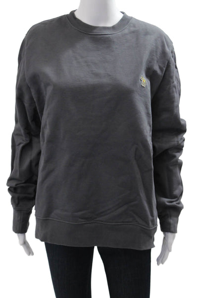 Paul Smith Womens Pullover Sweatshirt Dark Gray Organic Cotton Crewneck Size 2XL