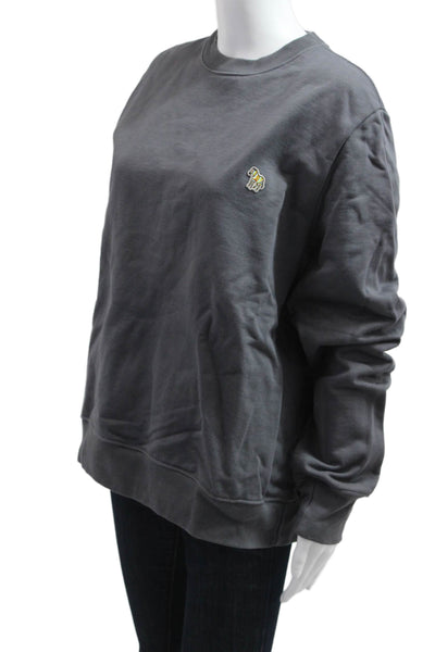 Paul Smith Womens Pullover Sweatshirt Dark Gray Organic Cotton Crewneck Size 2XL
