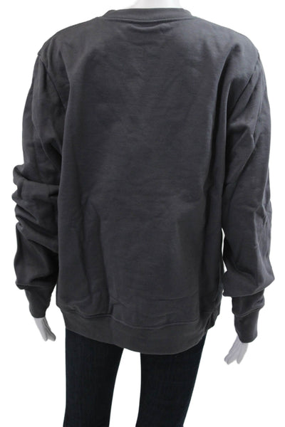 Paul Smith Womens Pullover Sweatshirt Dark Gray Organic Cotton Crewneck Size 2XL