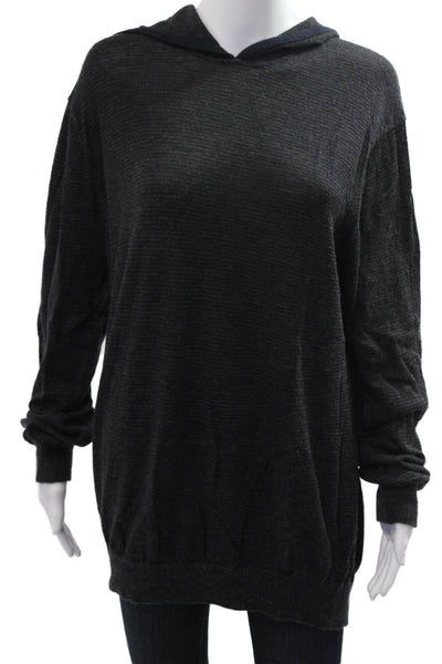 Vince Womens Pullover Hoodie Dark Gray Cotton Long Sleeve Size XL
