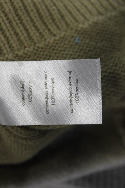 We Wore What Women Beige Solid Zip Collared Acrylic Army Vest Size L