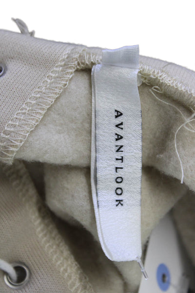 Avantlook Women Pullover Hoodie Beige Drawstring Polyester Size S