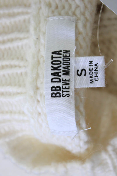 BB Dakota x Steve Madden Women Pullover White Crewneck Long Sleeve Size S
