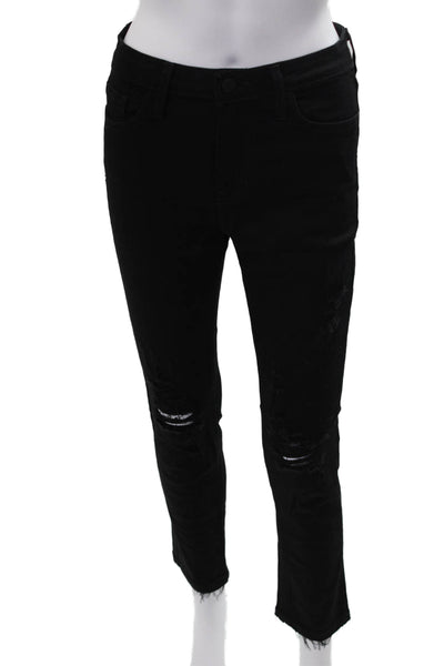 Just Black Denim Womens Skinny Cropped Black Jeans Mid Rise Size 27