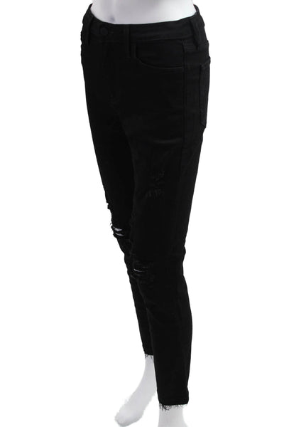 Just Black Denim Womens Skinny Cropped Black Jeans Mid Rise Size 27