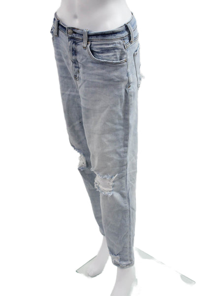 Daze Womens Light Blue Boyfriend Cropped Mid Rise Jeans Size 27