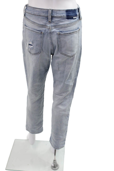 Daze Womens Light Blue Boyfriend Cropped Mid Rise Jeans Size 27