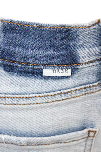 Daze Womens Light Blue Boyfriend Cropped Mid Rise Jeans Size 27