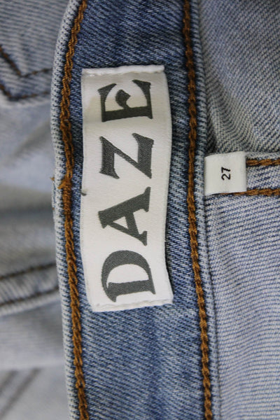 Daze Womens Light Blue Boyfriend Cropped Mid Rise Jeans Size 27