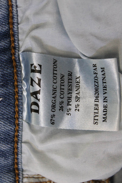 Daze Womens Light Blue Boyfriend Cropped Mid Rise Jeans Size 27