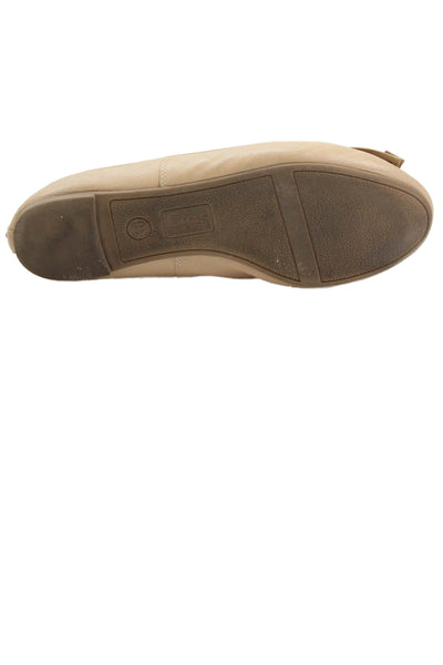Circus by Sam Edelman Womens Leather Bow Accent Flats Beige Size 9.5