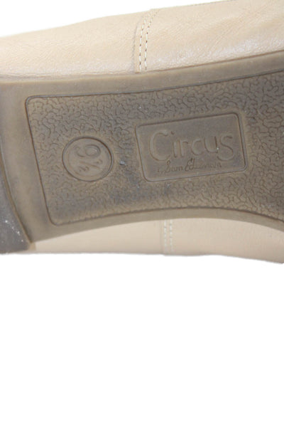 Circus by Sam Edelman Womens Leather Bow Accent Flats Beige Size 9.5