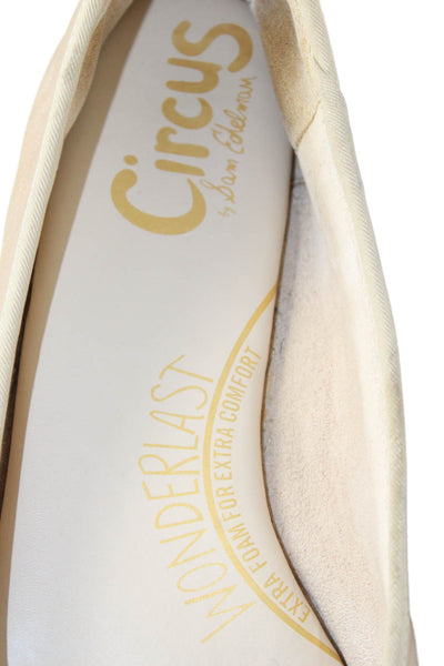 Circus by Sam Edelman Womens Leather Bow Accent Flats Beige Size 9.5