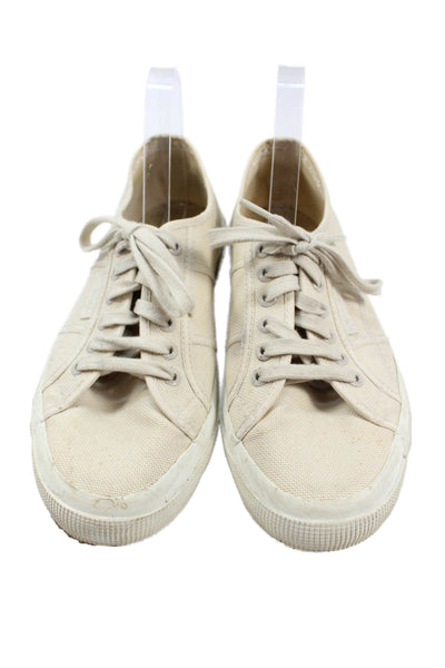 Superga Womens Casual Lace Up Low Top Sneakers Beige Size EUR 41