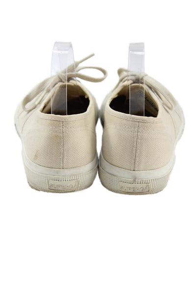 Superga Womens Casual Lace Up Low Top Sneakers Beige Size EUR 41